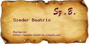 Szeder Beatrix névjegykártya